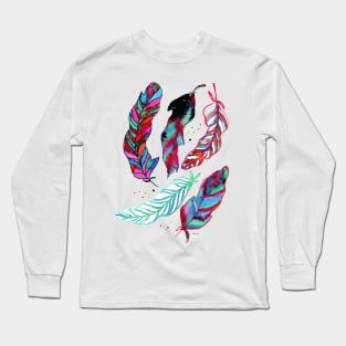 Watercolor feathers Long Sleeve T-Shirt